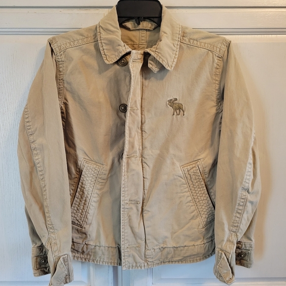 Abercrombie & Fitch Tan Khaki Zip Up Jacket - Picture 2 of 8